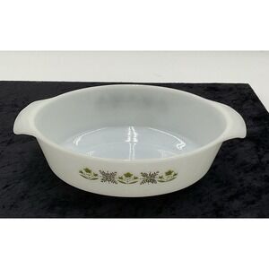 Vtg Anchor Hocking Fire King Meadow Green 433 1 1/2 Qt Casserole Dish No Lid